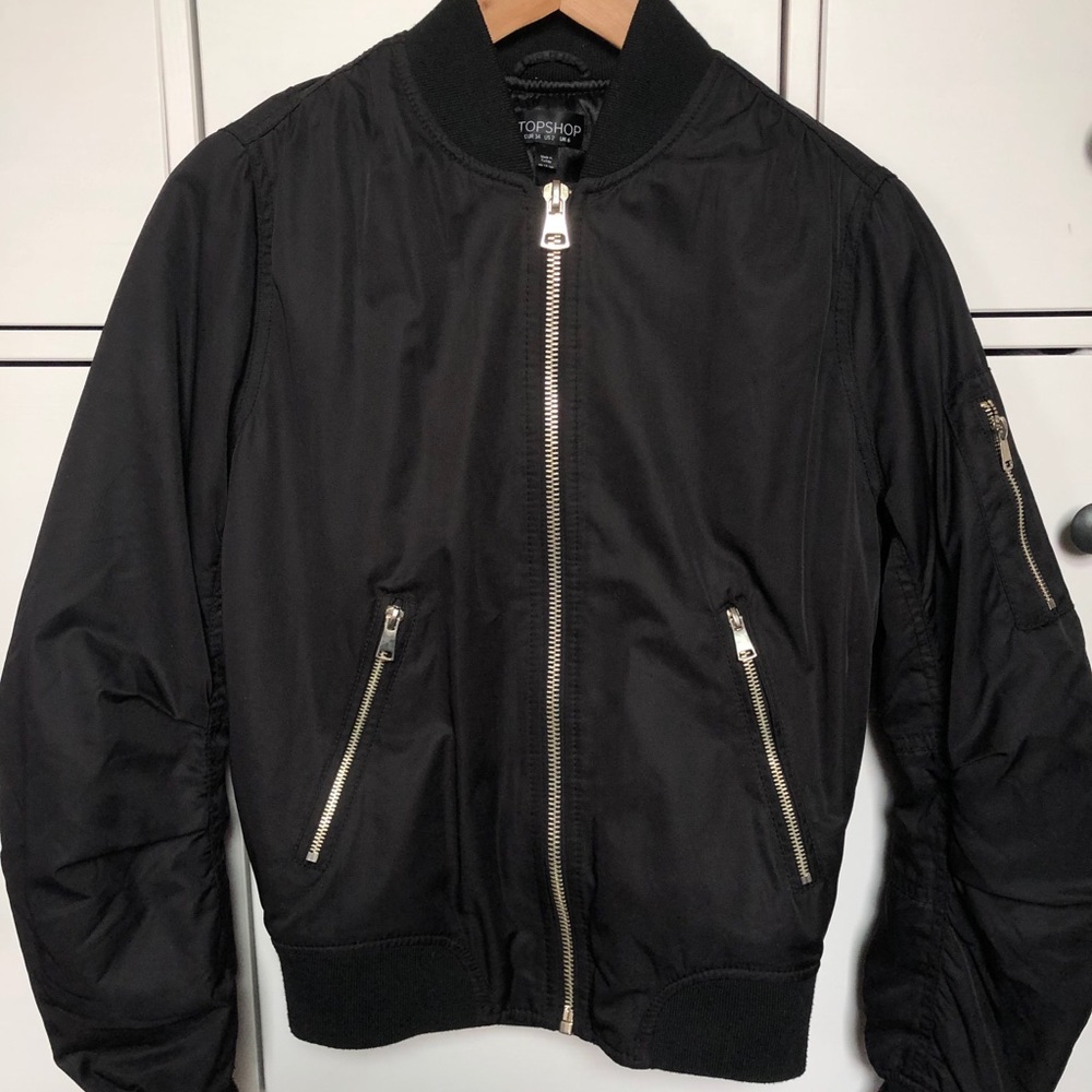 Topshop black bomber jacket